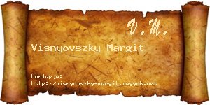 Visnyovszky Margit névjegykártya